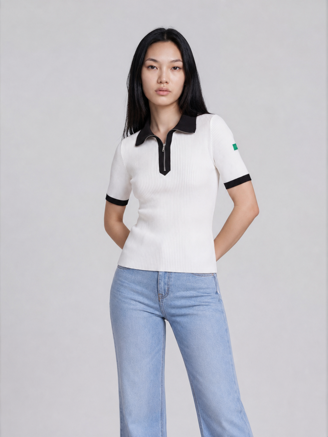 Adelaide high-waist contour-fit jeans voor dames in lichtblauw – Issu & Lloyd