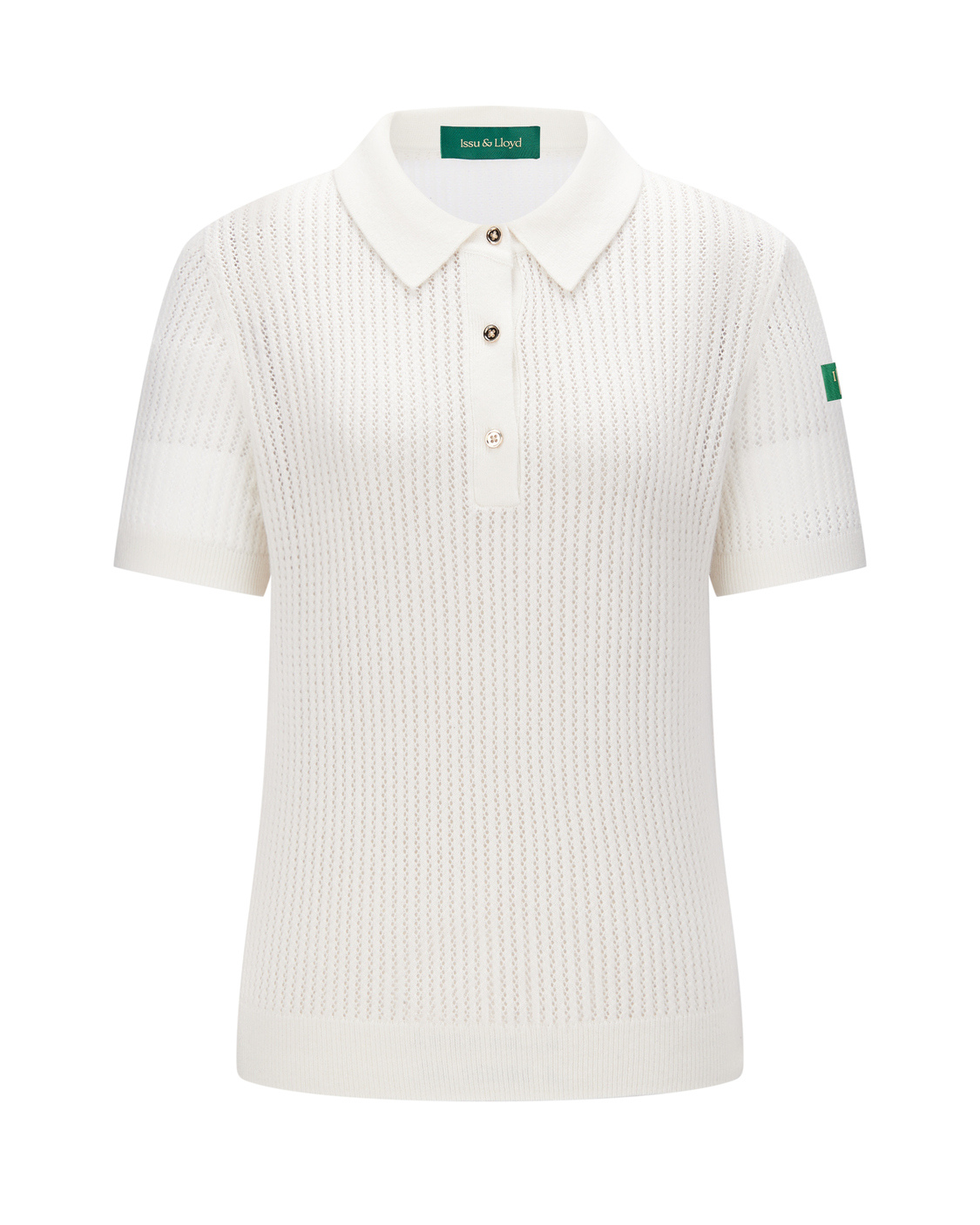 Augusta open gebreide polo van wol en cashmere voor dames in crème – Issu & Lloyd
