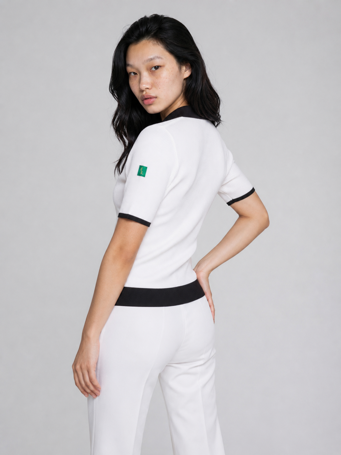 Eleanor geribd gebreid vest voor dames in wit – Issu & Lloyd