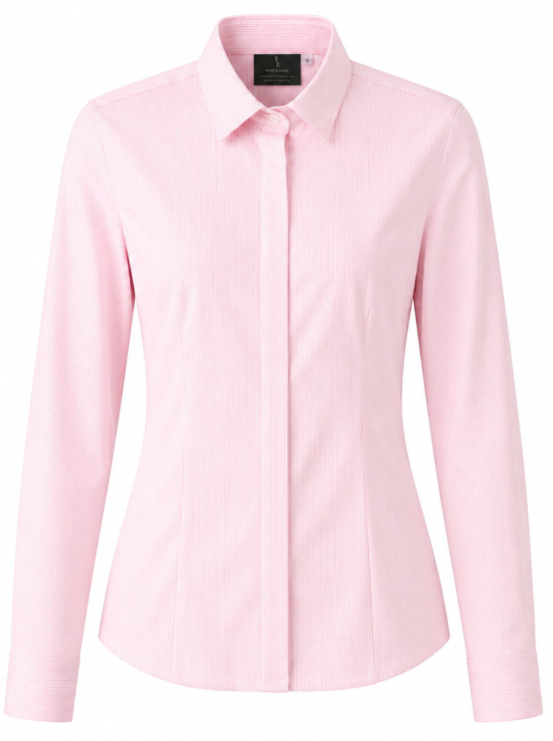 Odette gestreepte slim-fit blouse voor dames in roze gestreept – Issu & Lloyd