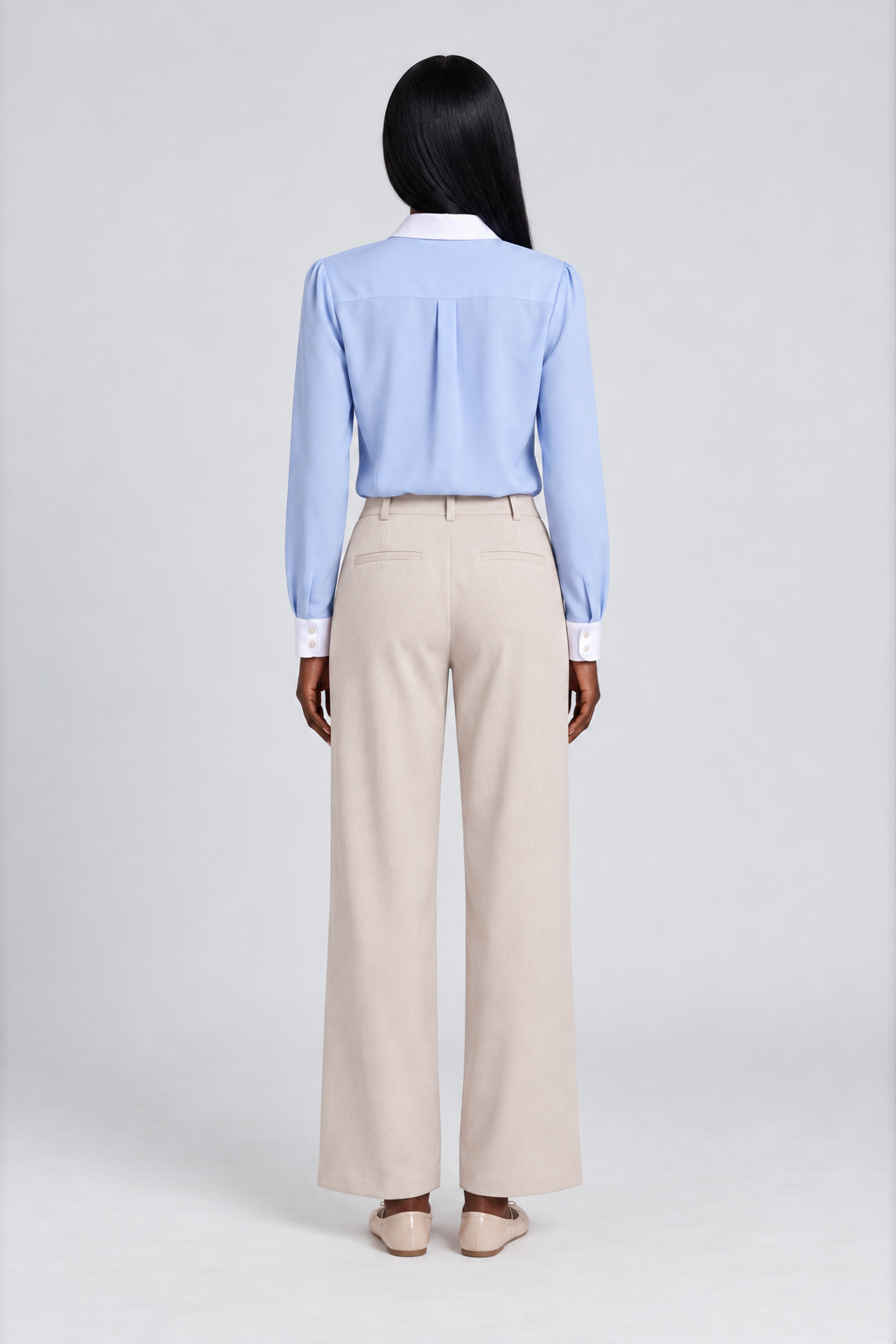 Philippa ultra high-waist pantalon met plooien voor dames in beige – Issu & Lloyd