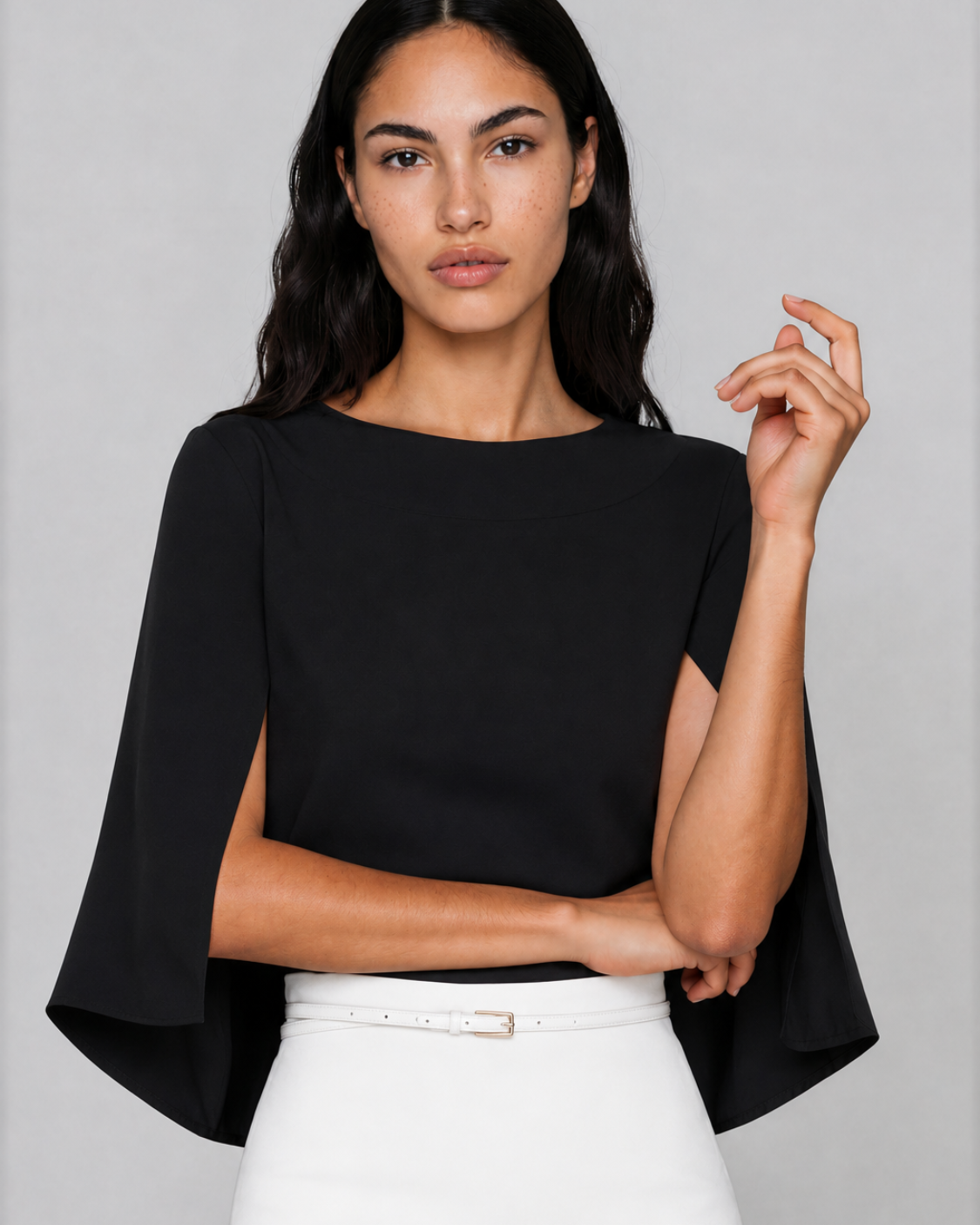 Rosa elegante rok op kniehoogte voor dames in wit – Issu & Lloyd