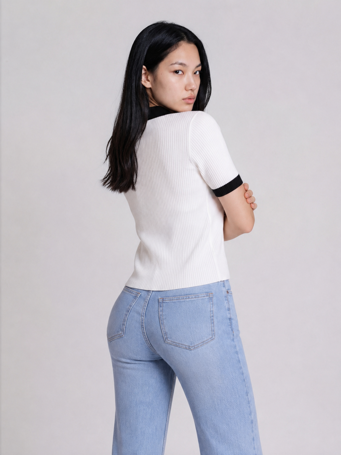 Adelaide high-waist contour-fit jeans voor dames in lichtblauw – Issu & Lloyd