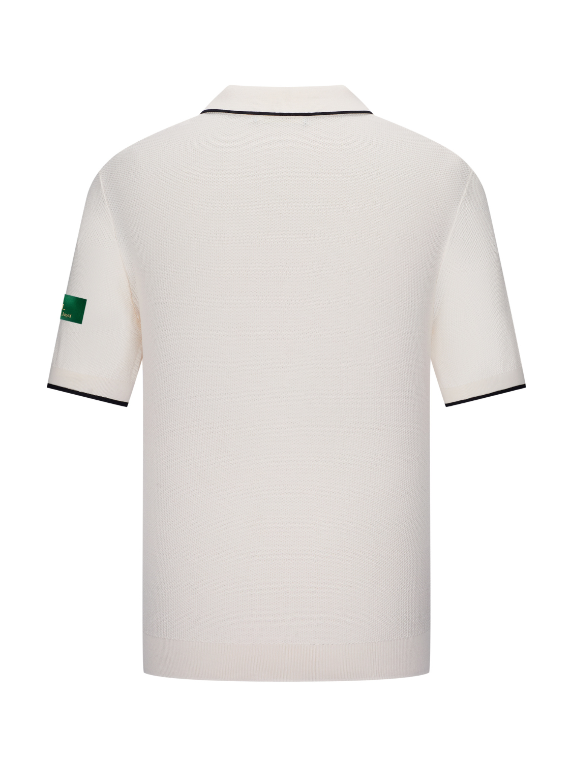 Alistair gebreide piqué polo met streepdetail voor heren in crème – Issu & Lloyd