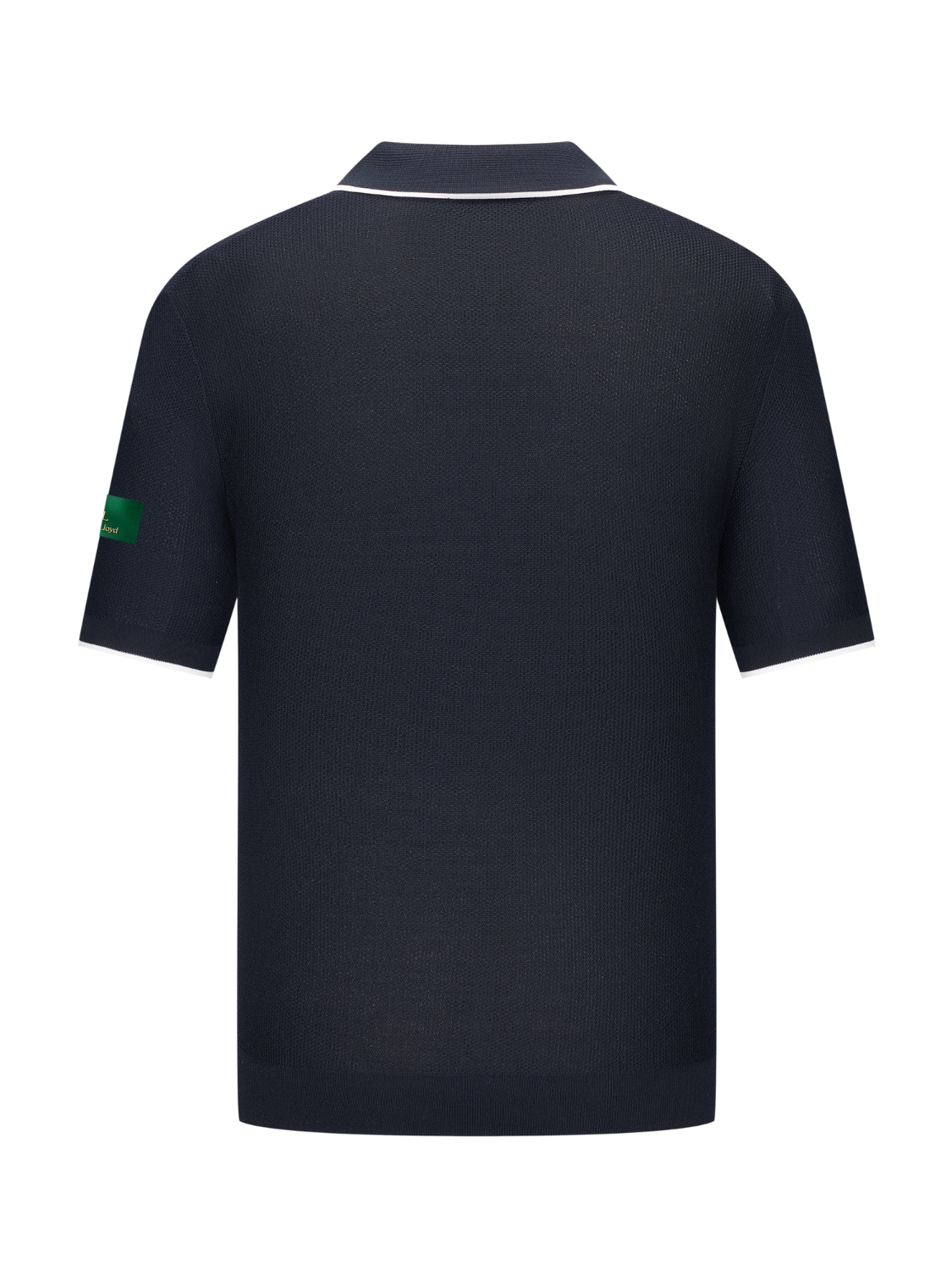 Alistair gebreide piqué polo met streepdetail voor heren in marineblauw – Issu & Lloyd