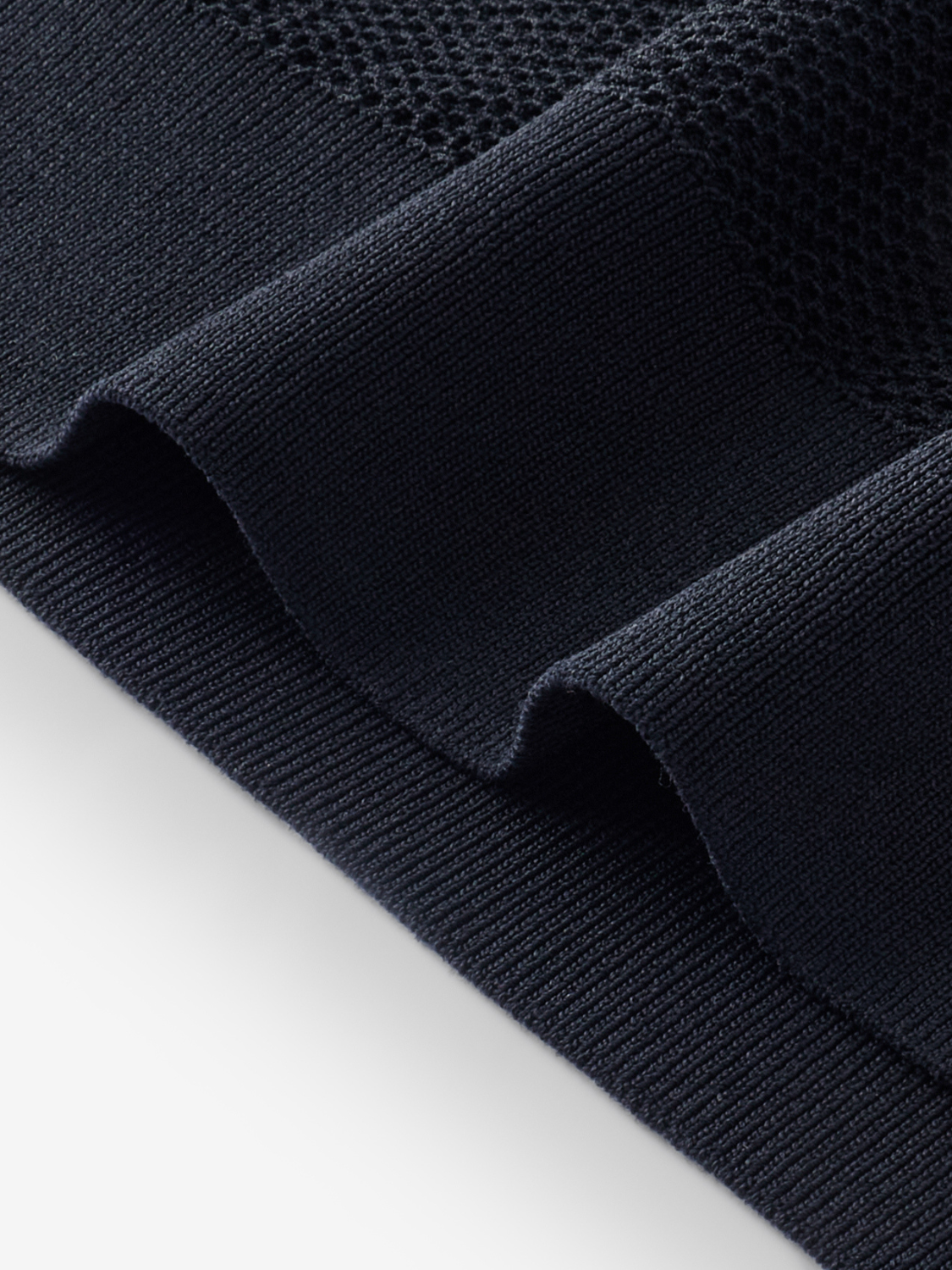 Alistair gebreide piqué polo met streepdetail voor heren in marineblauw – Issu & Lloyd