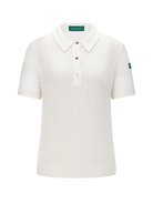 Augusta open gebreide polo van wol en cashmere voor dames in crème – Issu & Lloyd