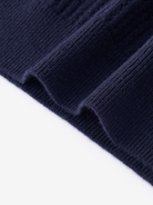 Augusta open gebreide polo van wol en cashmere voor dames in marineblauw – Issu & Lloyd