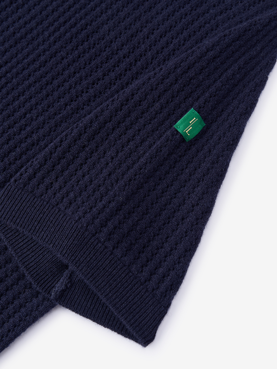 Augusta open gebreide polo van wol en cashmere voor dames in marineblauw – Issu & Lloyd