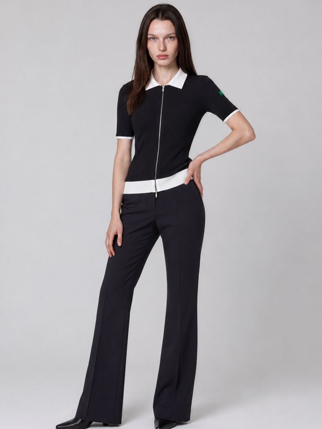 Eleanor geribd gebreid vest voor dames in zwart – Issu & Lloyd