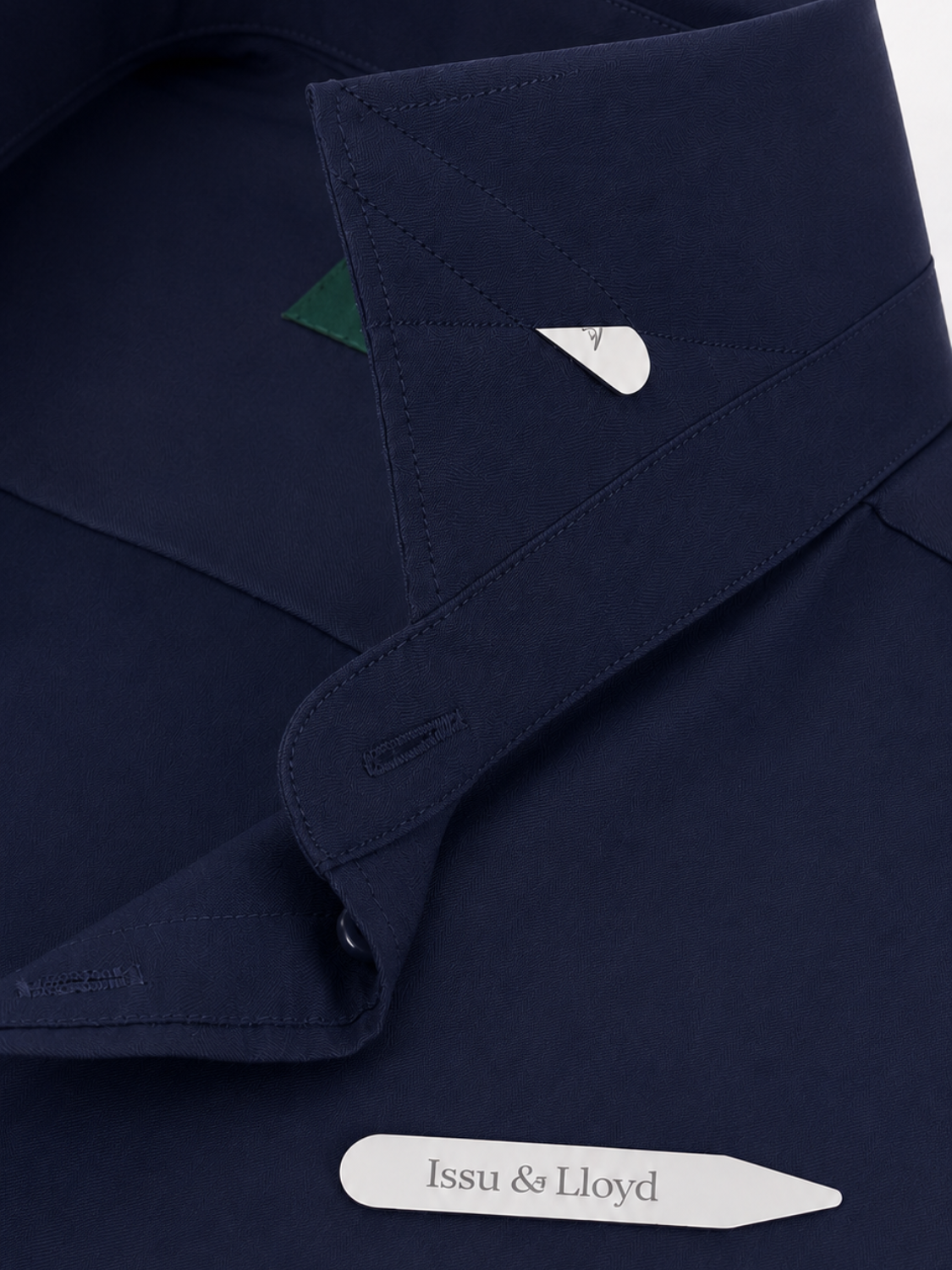 Hamilton katoenen overhemd met Italiaanse kraag voor heren in marineblauw – Issu & Lloyd