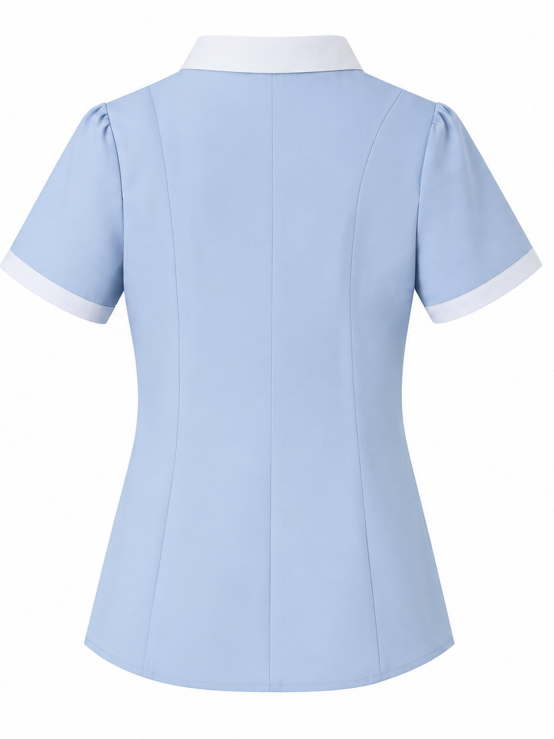 Helena getailleerde blouse met korte mouw voor dames in lichtblauw – Issu & Lloyd