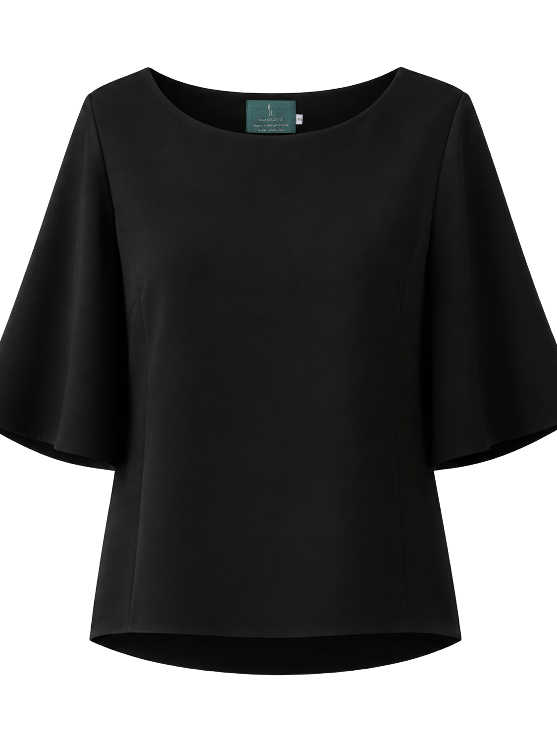 Isadora elegant cape T-shirt voor dames in zwart – Issu & Lloyd