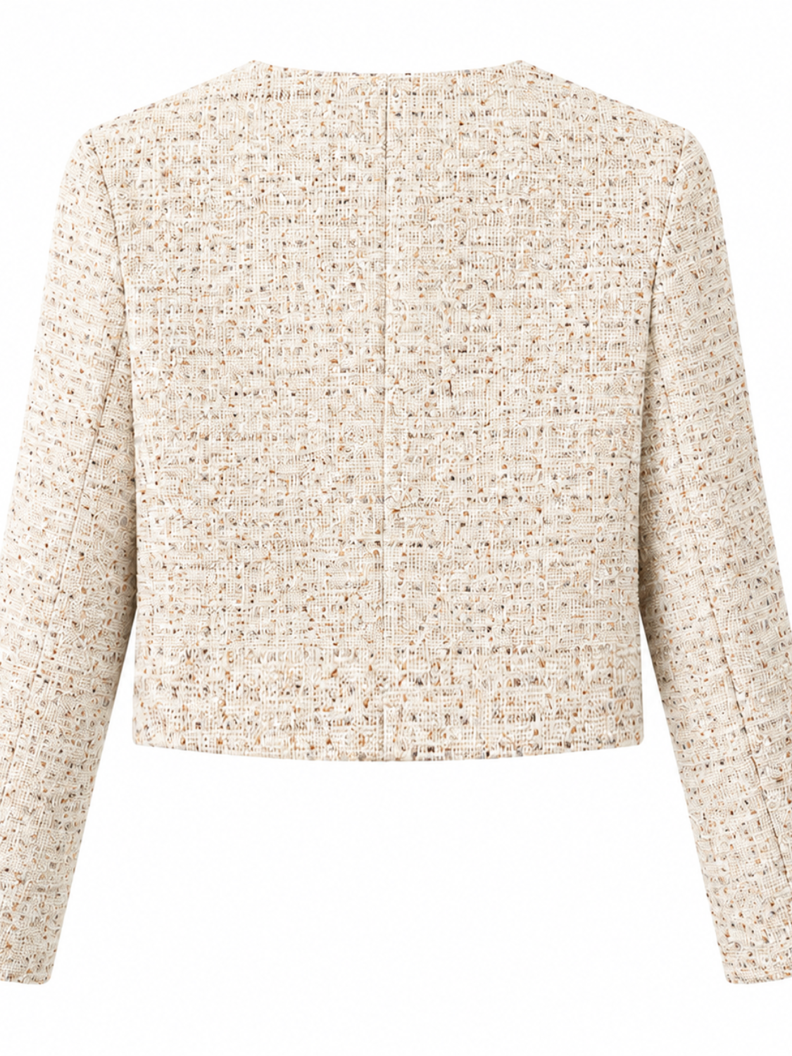 Lavinia cropped tweed jasje voor dames in crème – Issu & Lloyd