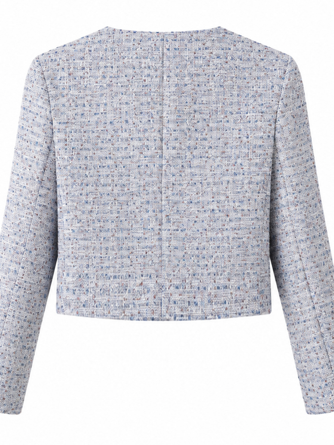 Lavinia cropped tweed jasje voor dames in gletsjerblauw – Issu & Lloyd