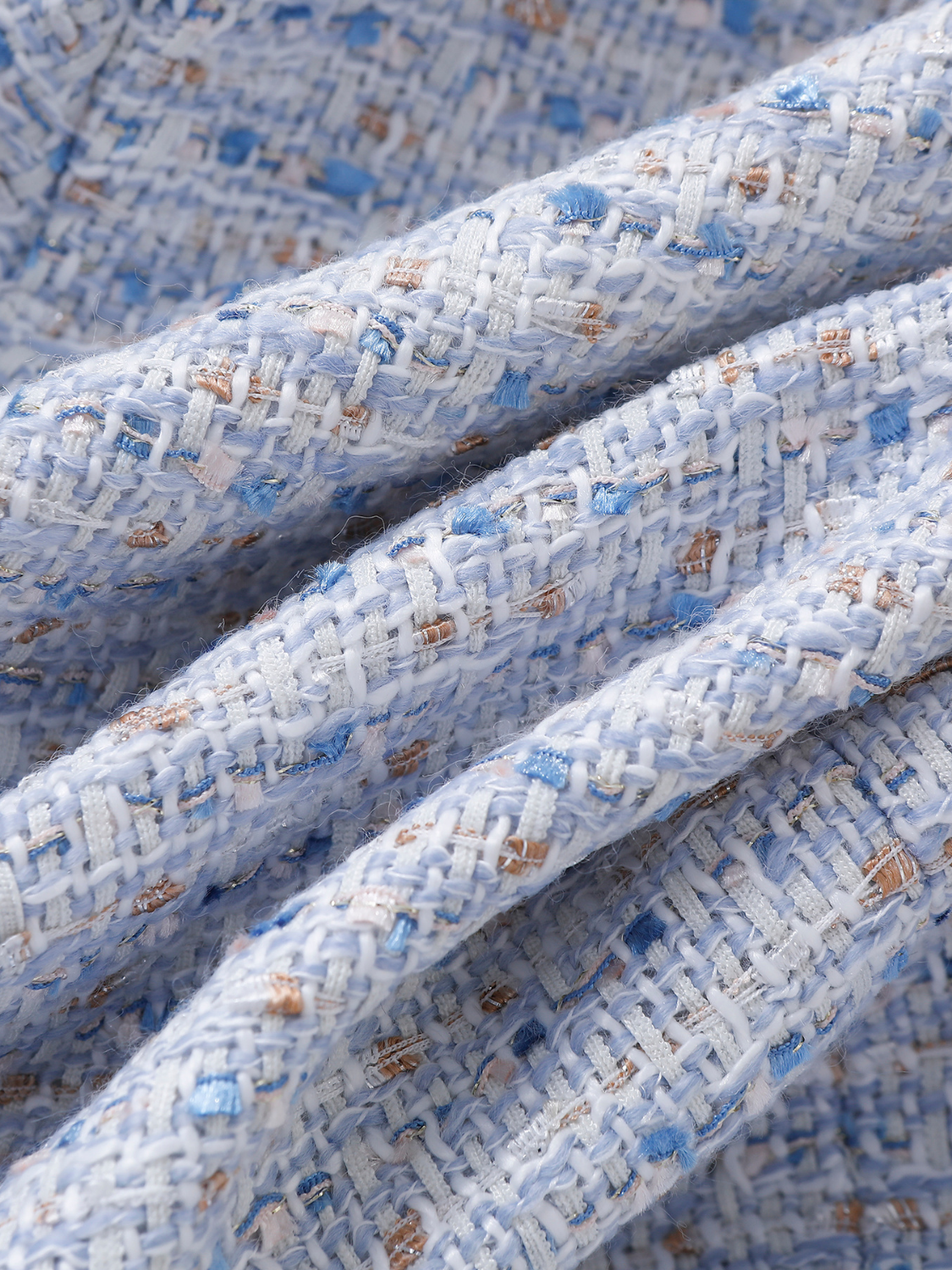 Lavinia cropped tweed jasje voor dames in gletsjerblauw – Issu & Lloyd