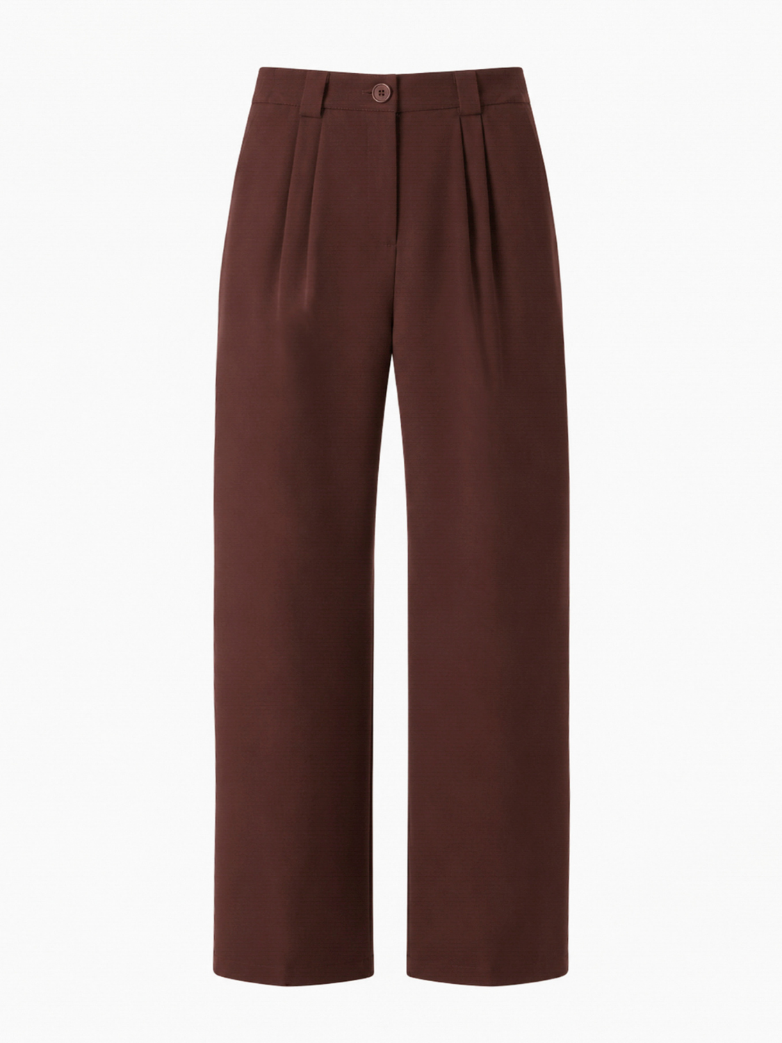 Philippa ultra high-waist pantalon met plooien voor dames in bruin – Issu & Lloyd