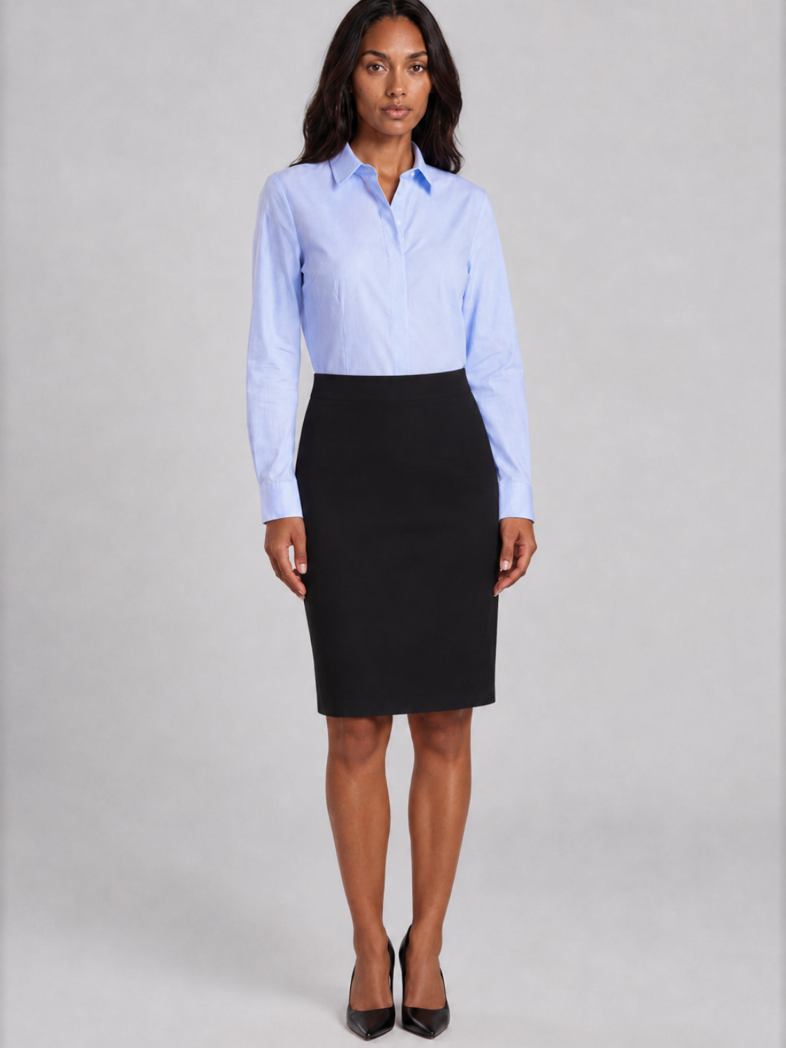Rosa elegante rok op kniehoogte voor dames in zwart – Issu & Lloyd