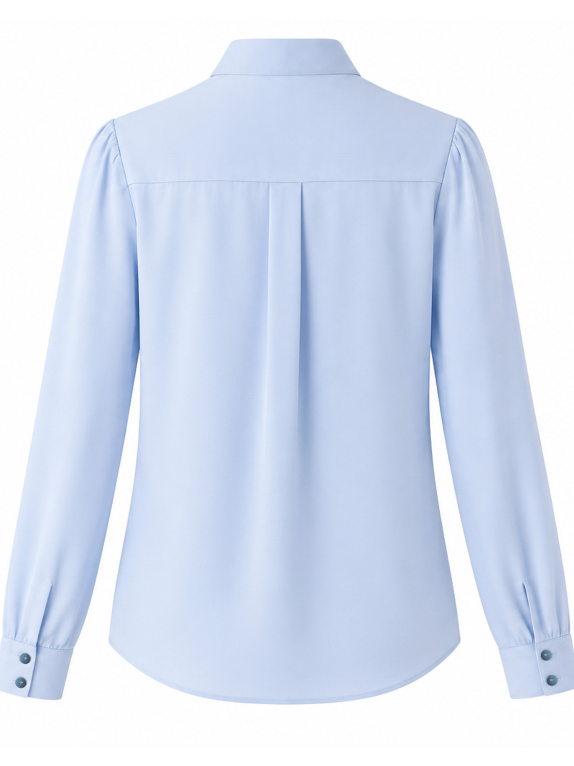 Rosamund blouse met lavallière kraag en satijnlook voor dames in lichtblauw – Issu & Lloyd