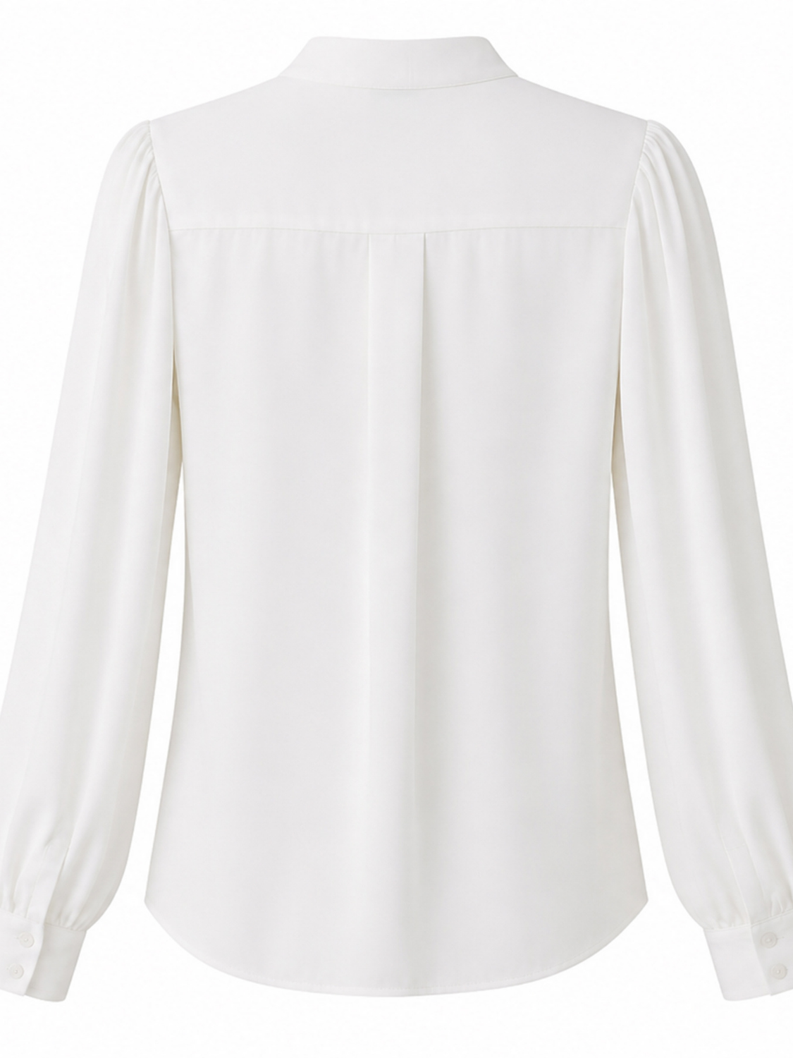 Rosamund blouse met lavallière kraag en satijnlook voor dames in wit – Issu & Lloyd