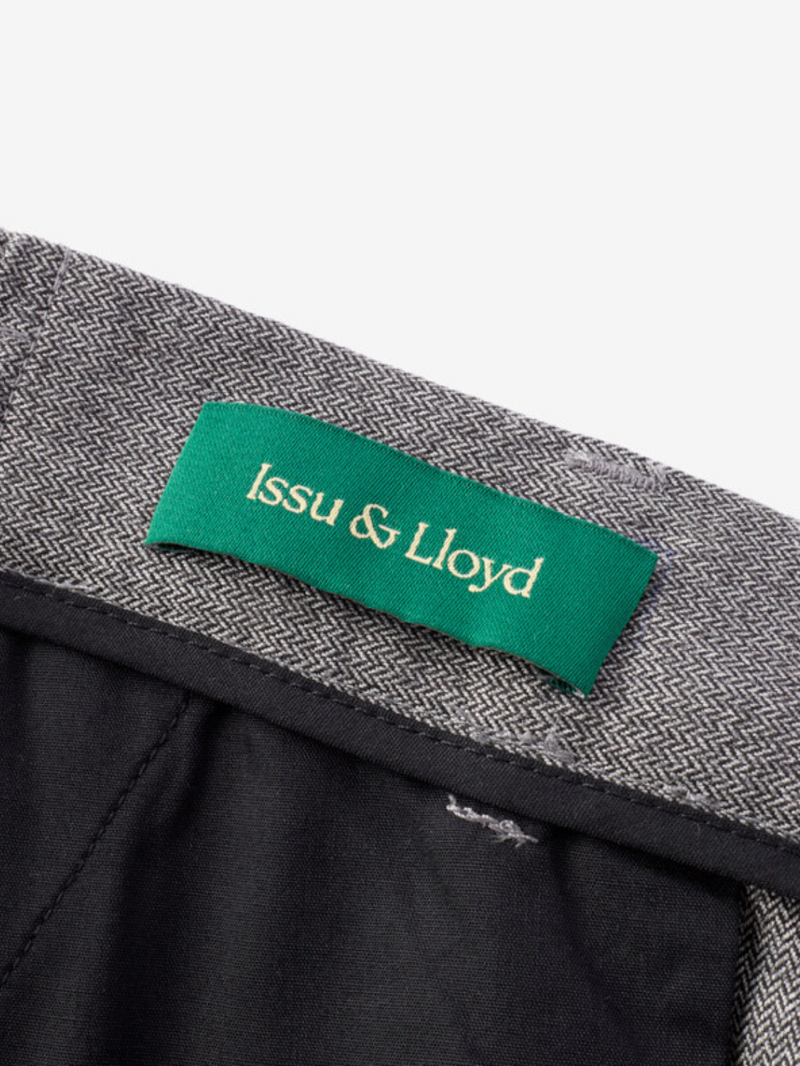 Ulysses slim-fit herringbone pantalon voor heren in taupegrijs – Issu & Lloyd