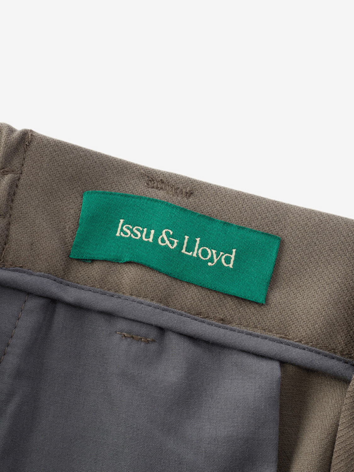 Vincent slim-fit pantalon met mid-rise voor heren in khaki – Issu & Lloyd