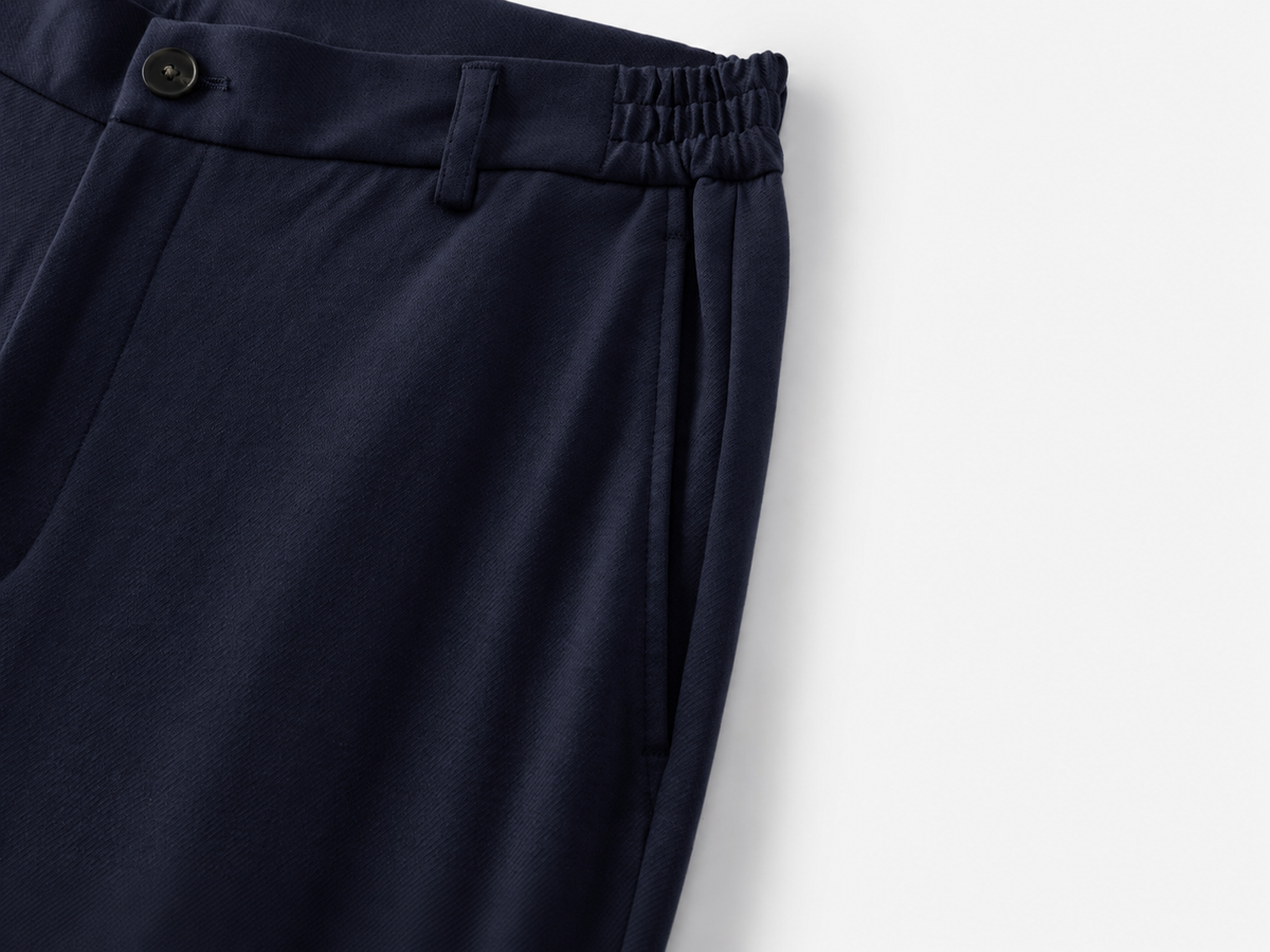 Vincent slim-fit pantalon met mid-rise voor heren in marineblauw – Issu & Lloyd